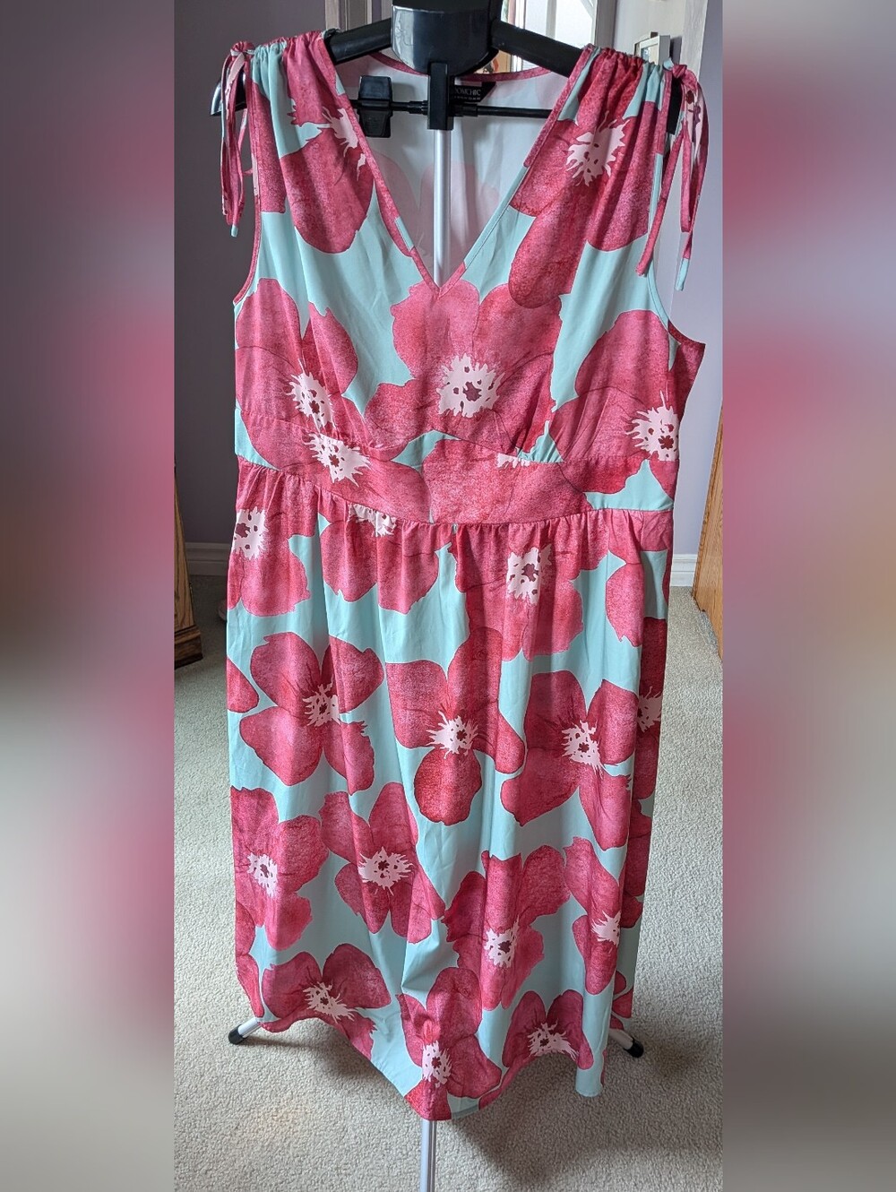 BloomChic Pink and Aqua Trimmed Dress